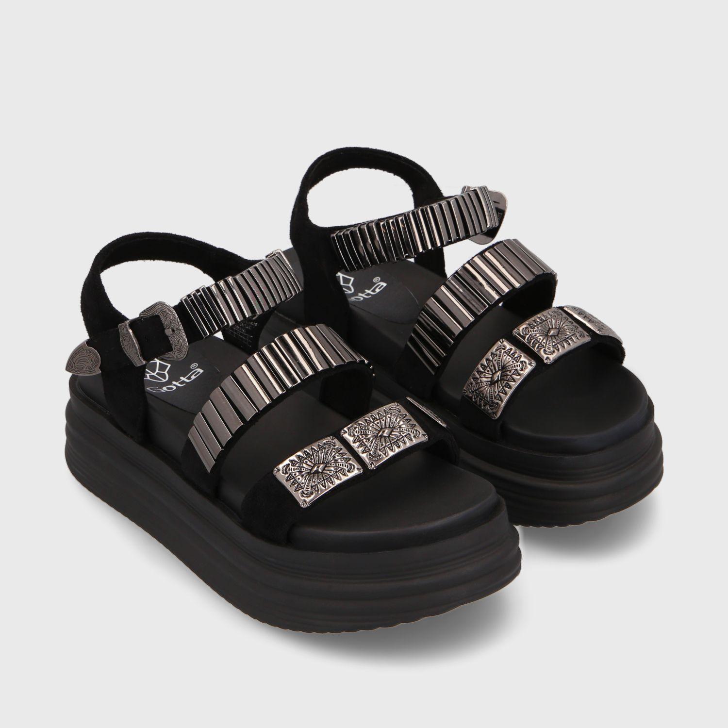Sandalia Plataforma Negra Mujer 15710 Gotta-2