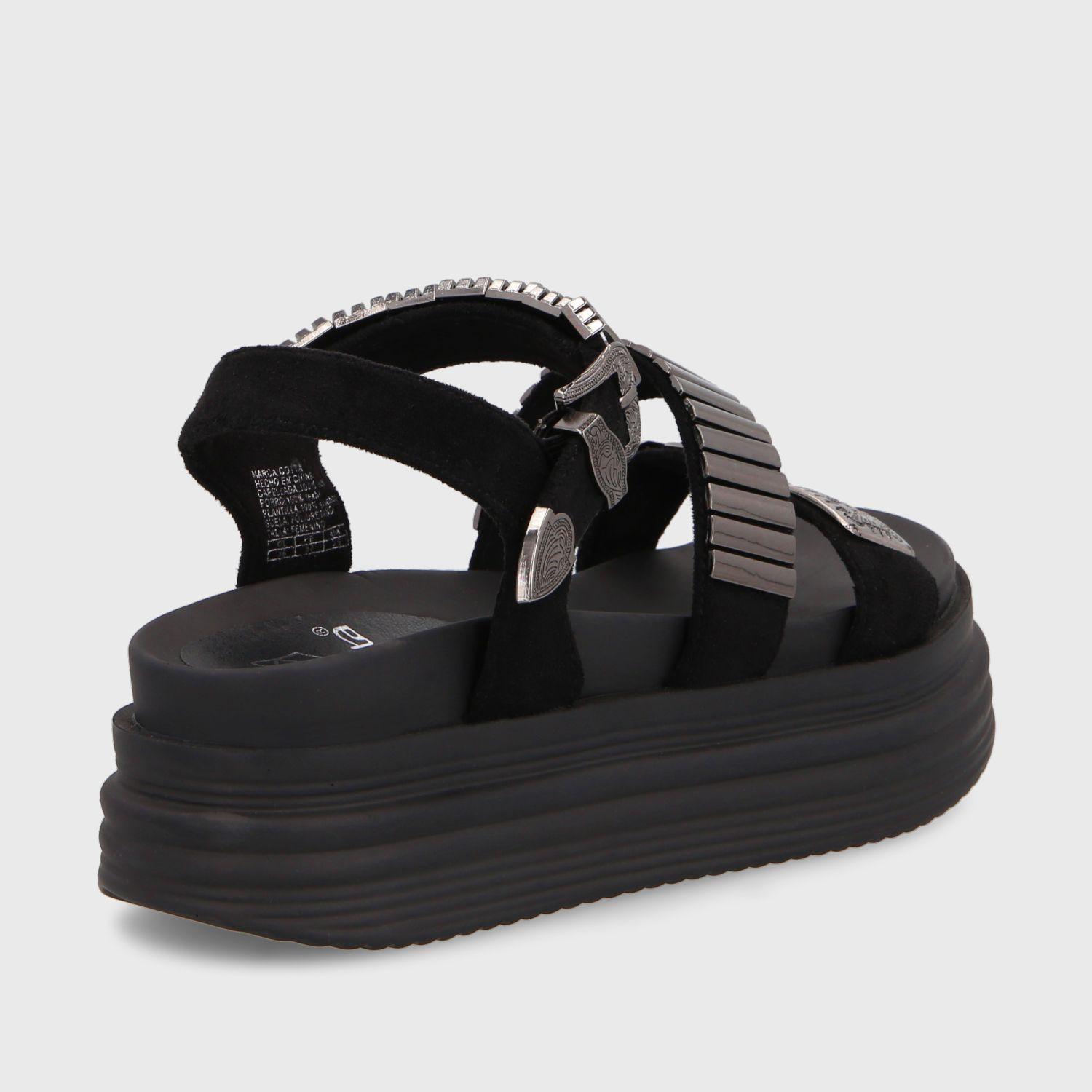 Sandalia Plataforma Negra Mujer 15710 Gotta-4
