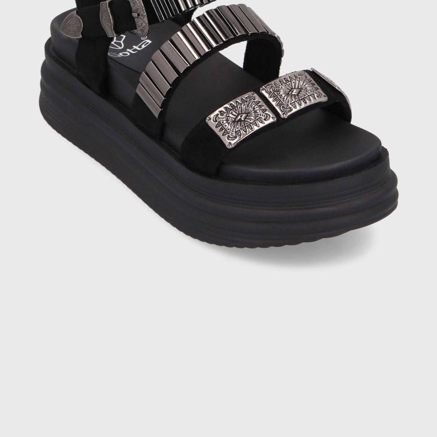 Sandalia Plataforma Negra Mujer 15710 Gotta-5