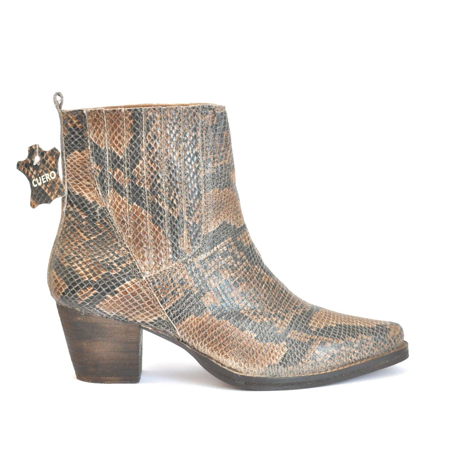 BOTÍN CUERO ANIMAL PRINT C8102-0