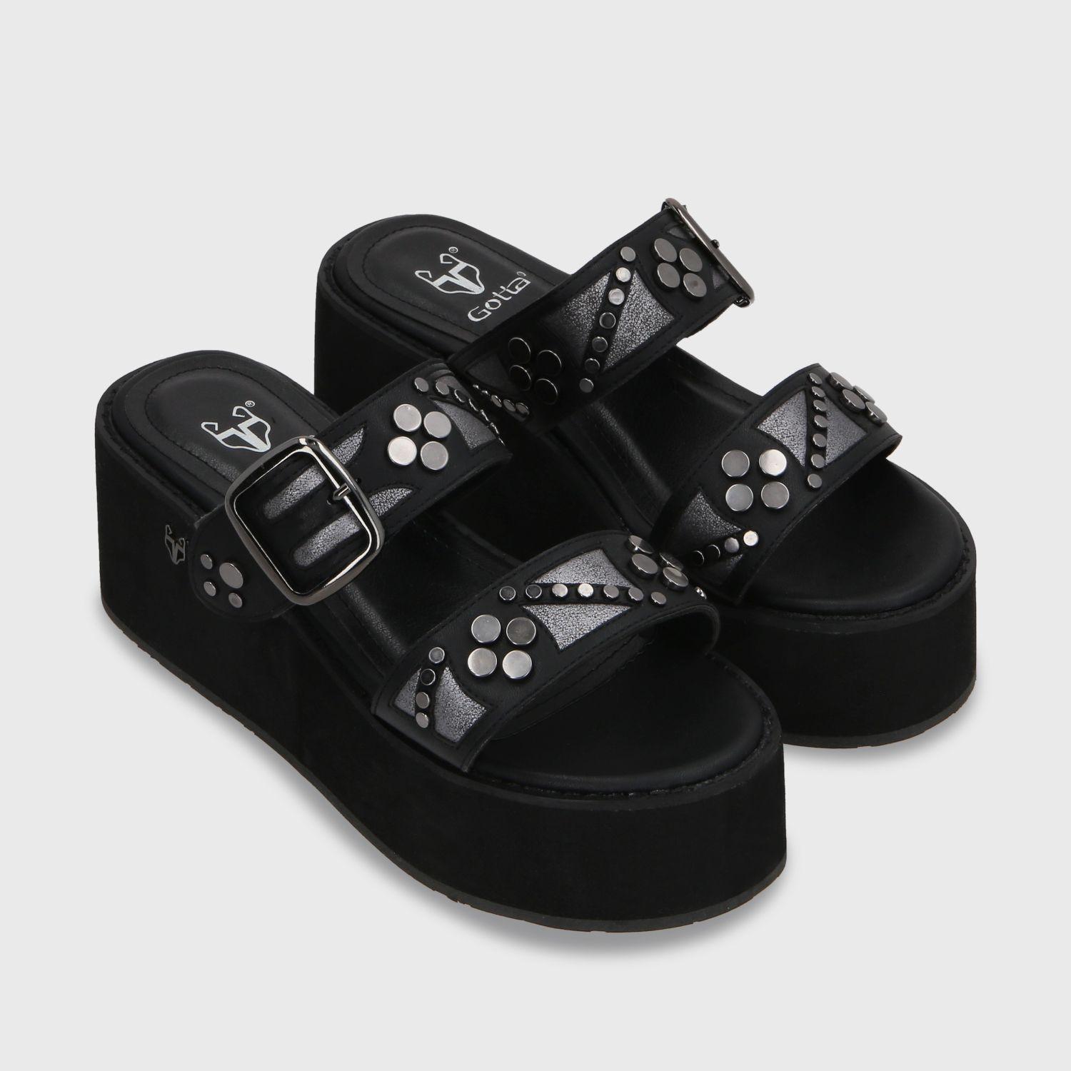 Sandalia Plataforma Negra Mujer 15620 Gotta-2