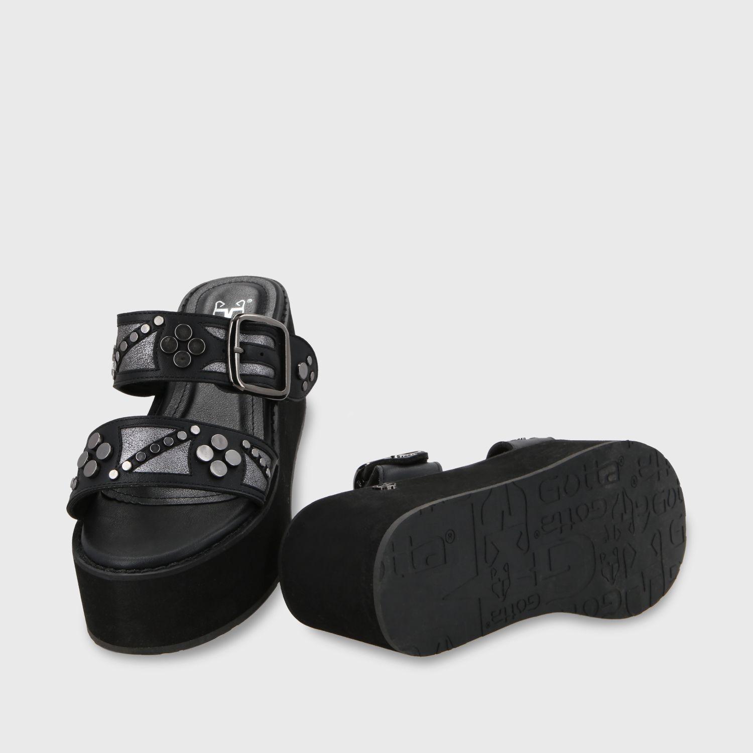 Sandalia Plataforma Negra Mujer 15620 Gotta-6
