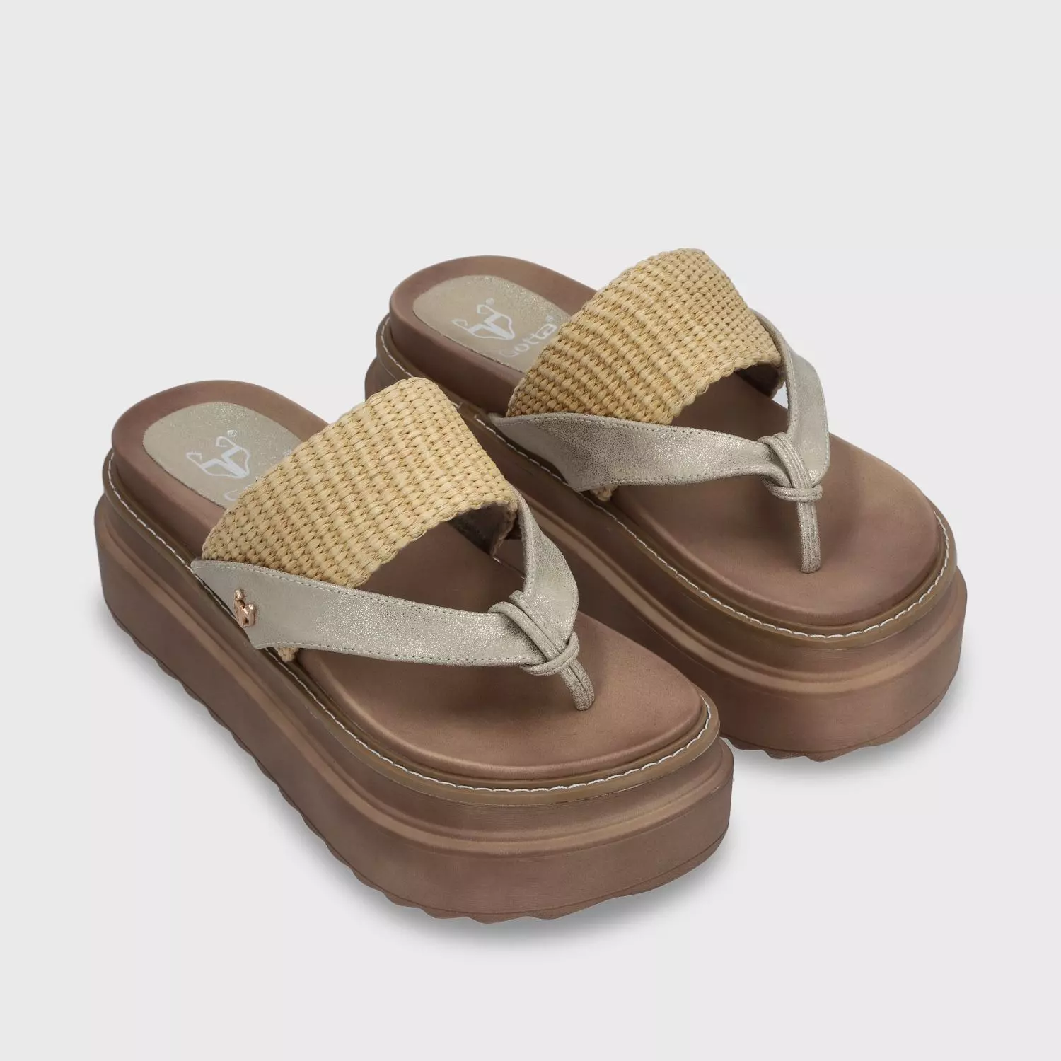 Sandalia Plataforma Beige Mujer 25234 Gotta-1
