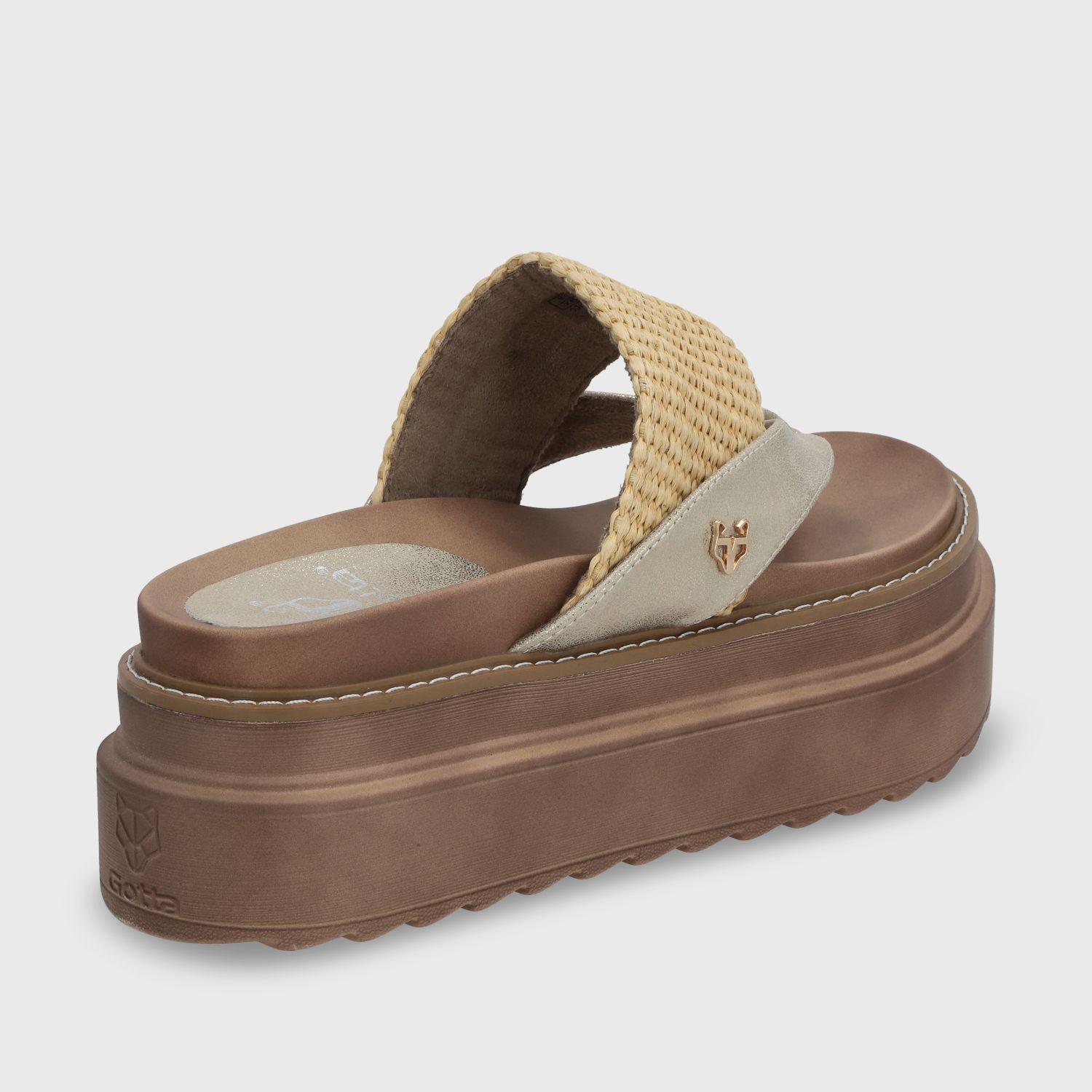 Sandalia Plataforma Beige Mujer 25234 Gotta-3