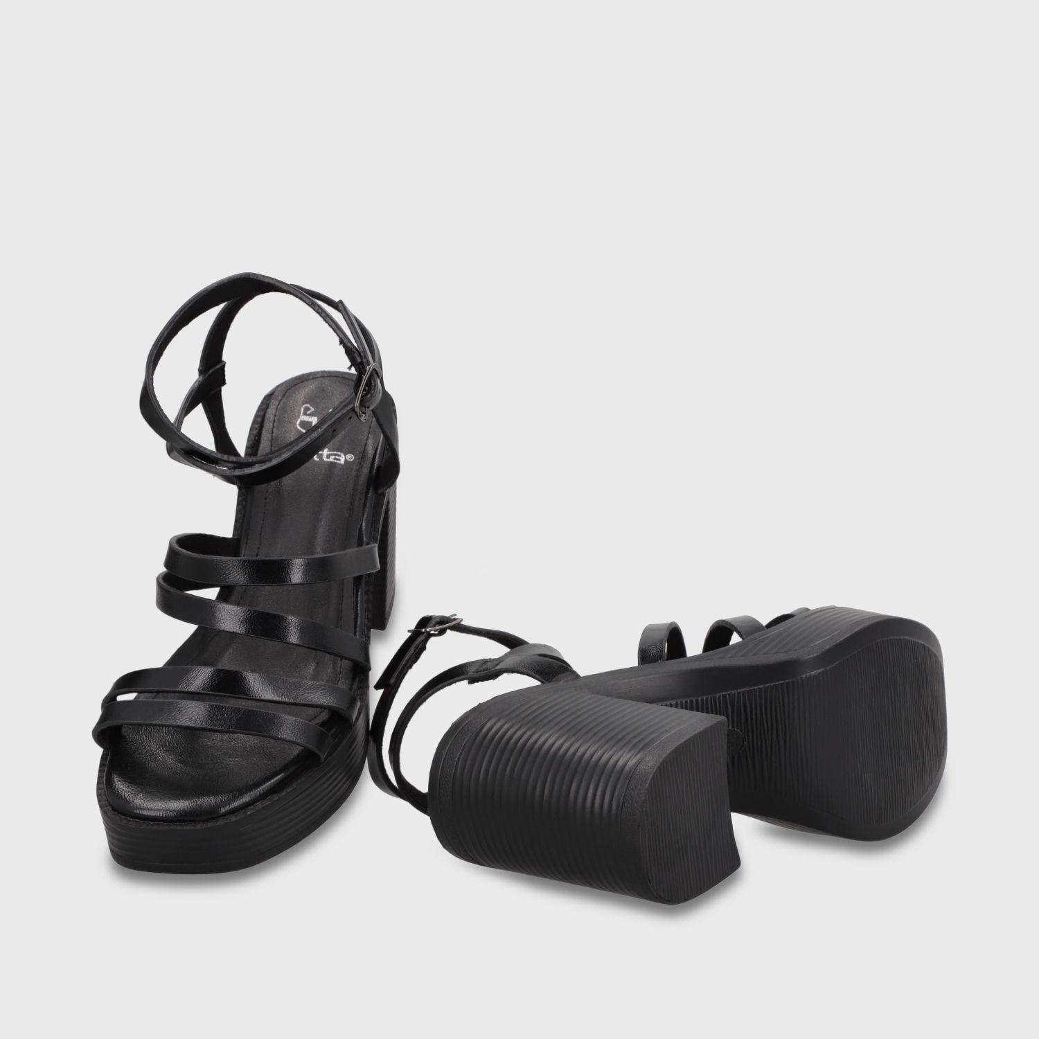 Sandalia Taco Negra Mujer 65921 Gotta-6