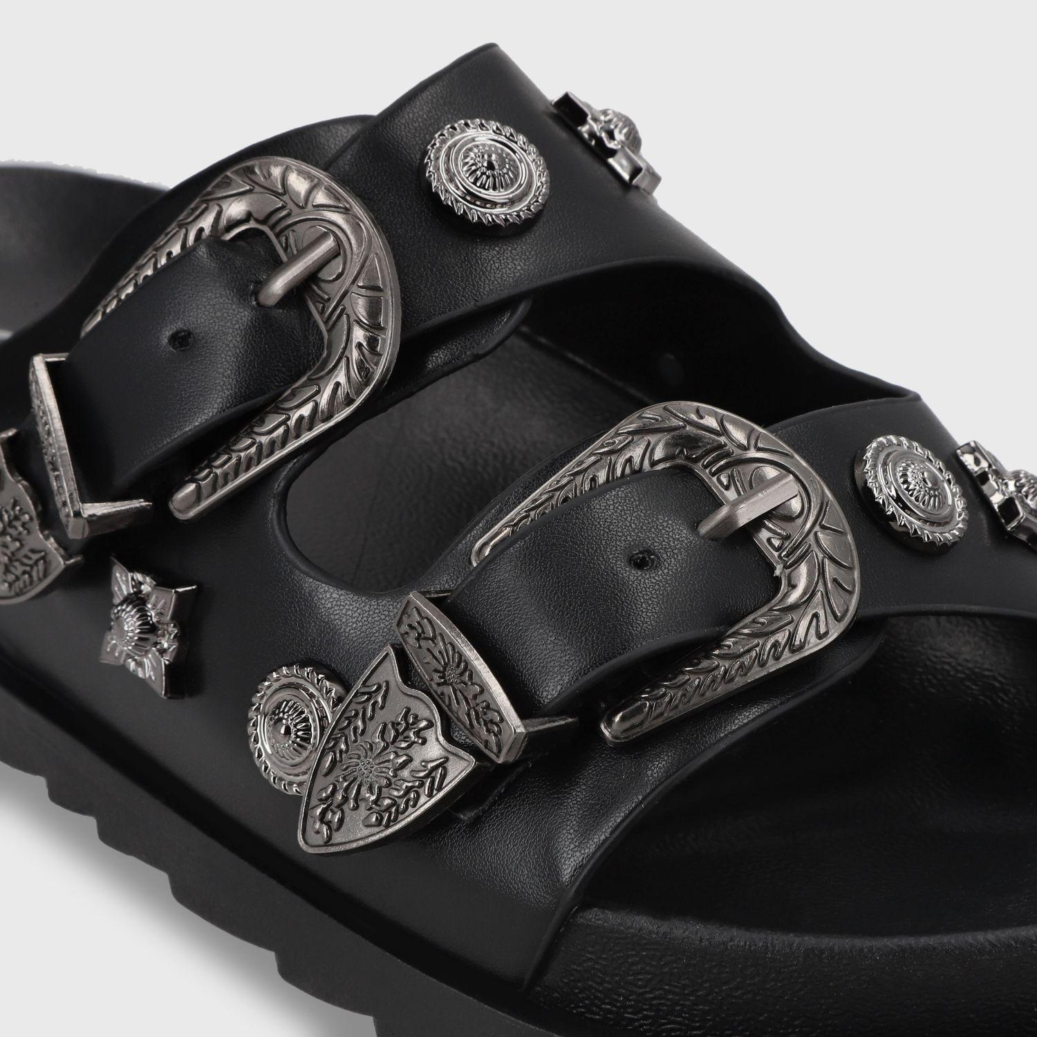 Sandalia Plana Negra Mujer 52050 Gotta-5