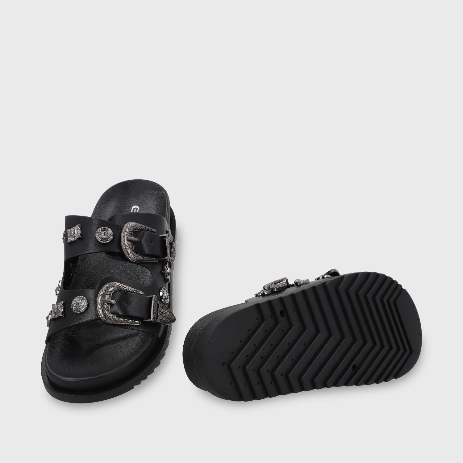 Sandalia Plana Negra Mujer 52050 Gotta-6