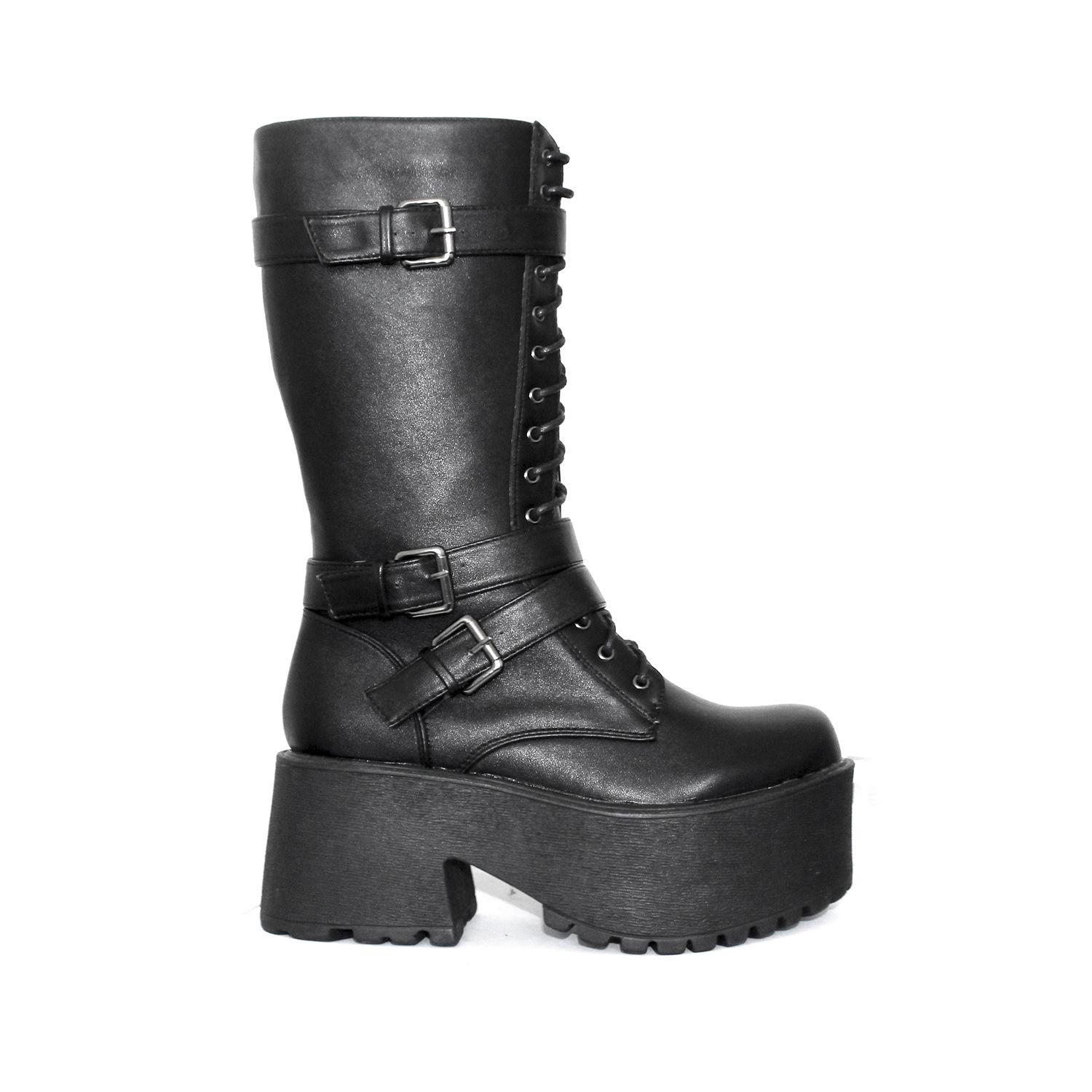 Bota Negra Hebillas Mujer 15175 Gotta-0