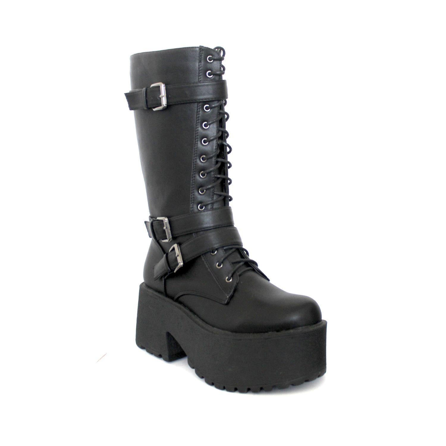 Bota Negra Hebillas Mujer 15175 Gotta-1
