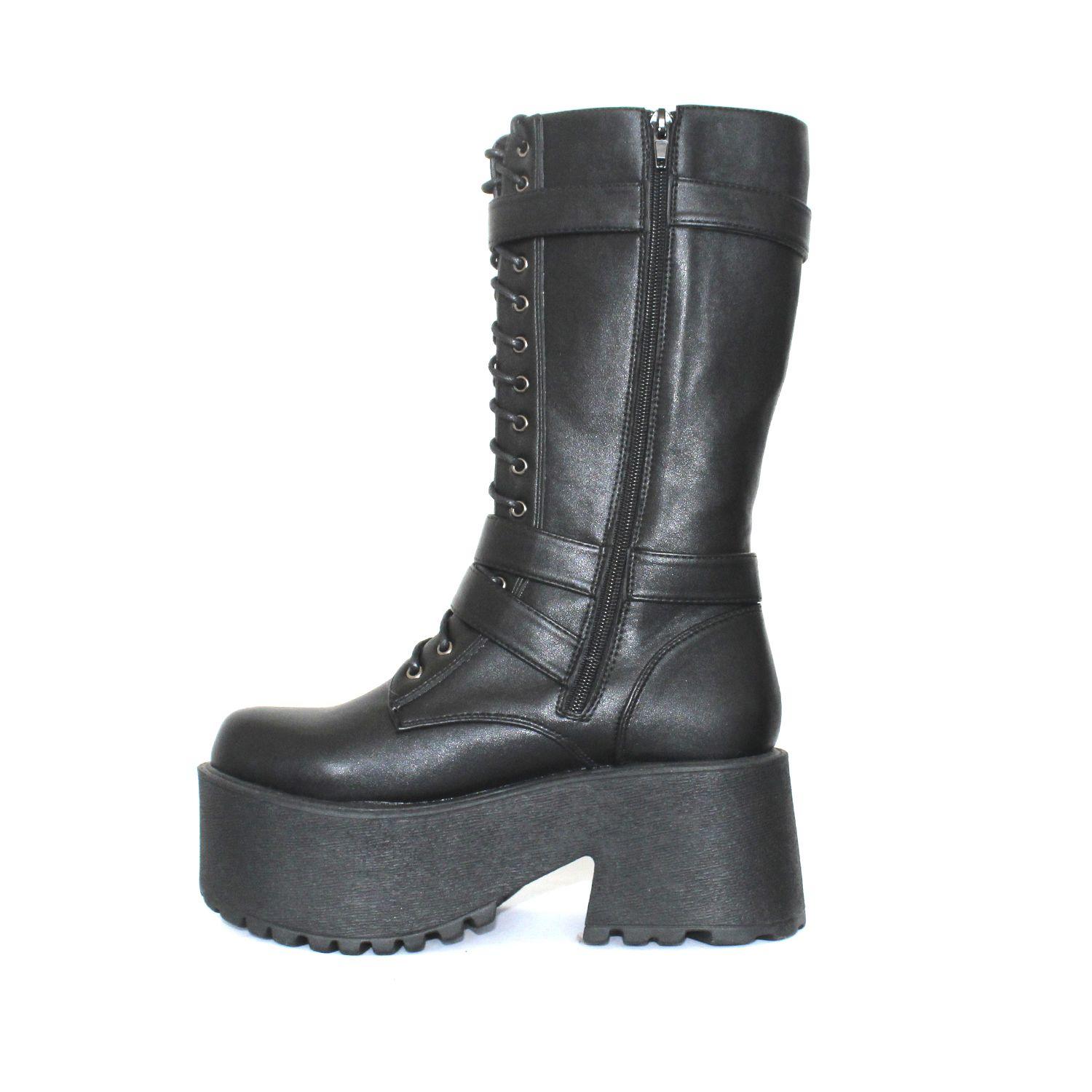 Bota Negra Hebillas Mujer 15175 Gotta-3