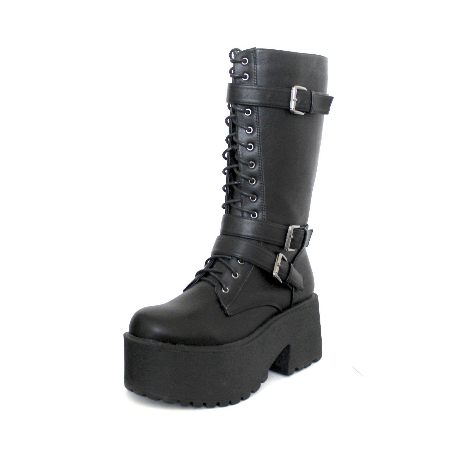 Bota Negra Hebillas Mujer 15175 Gotta-5