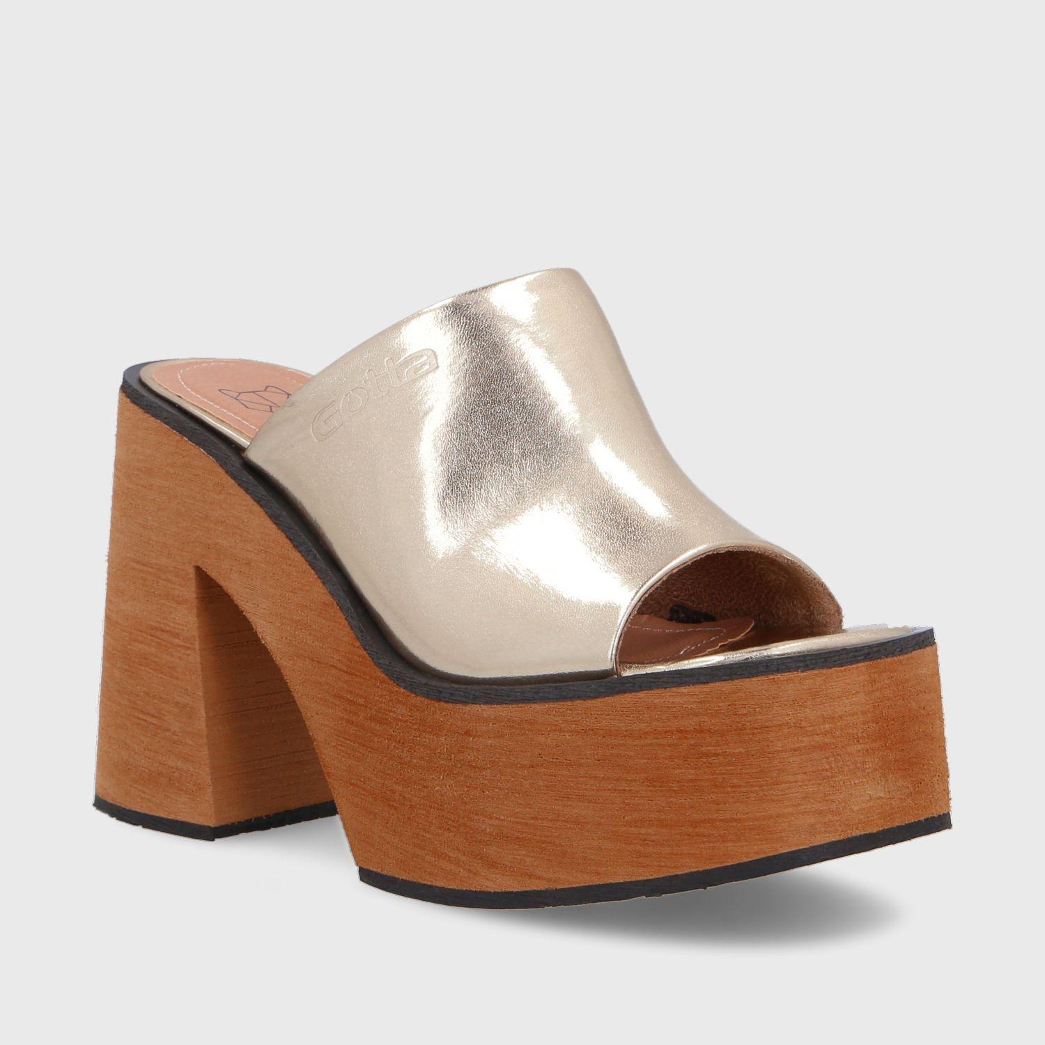 Sandalia Plataforma Dorada Mujer 35293 Gotta-1