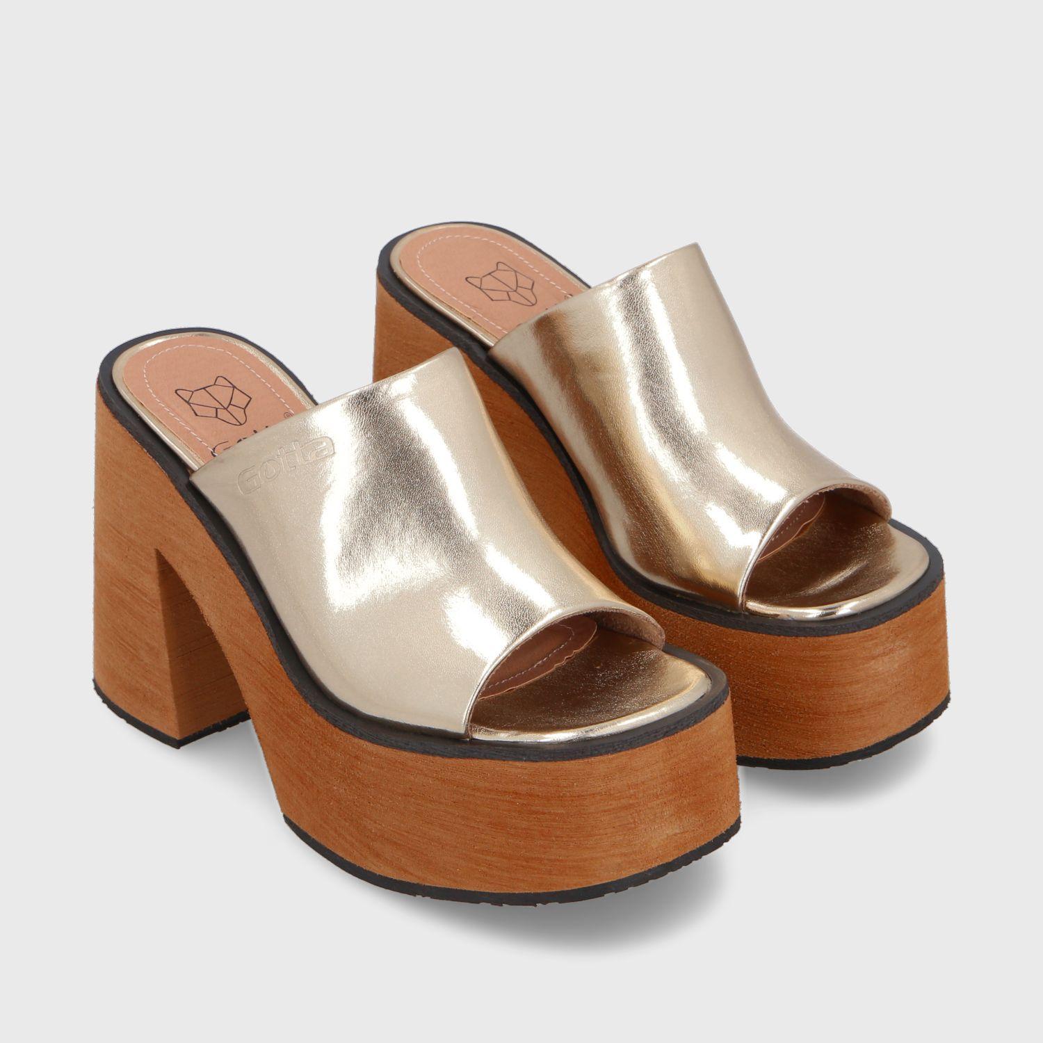 Sandalia Plataforma Dorada Mujer 35293 Gotta-2