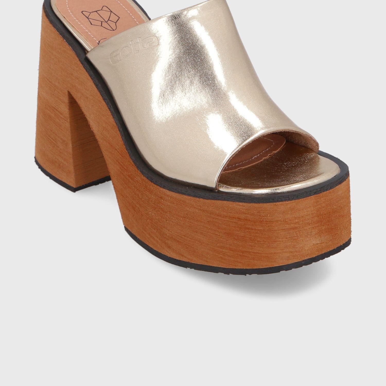 Sandalia Plataforma Dorada Mujer 35293 Gotta-5