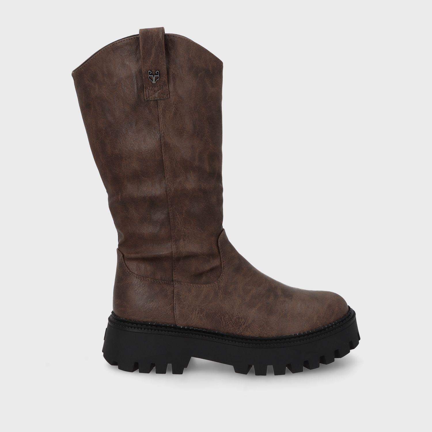 Bota Plataforma Café Mujer 46304 Gotta-0