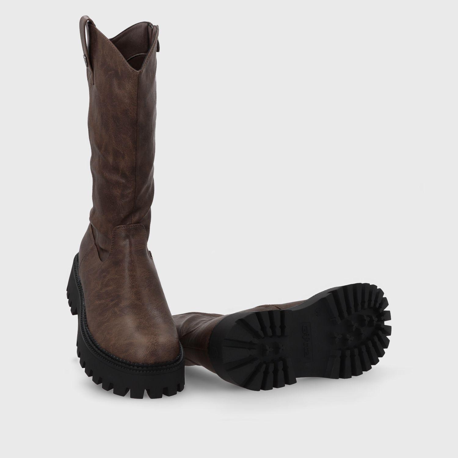 Bota Plataforma Café Mujer 46304 Gotta-6