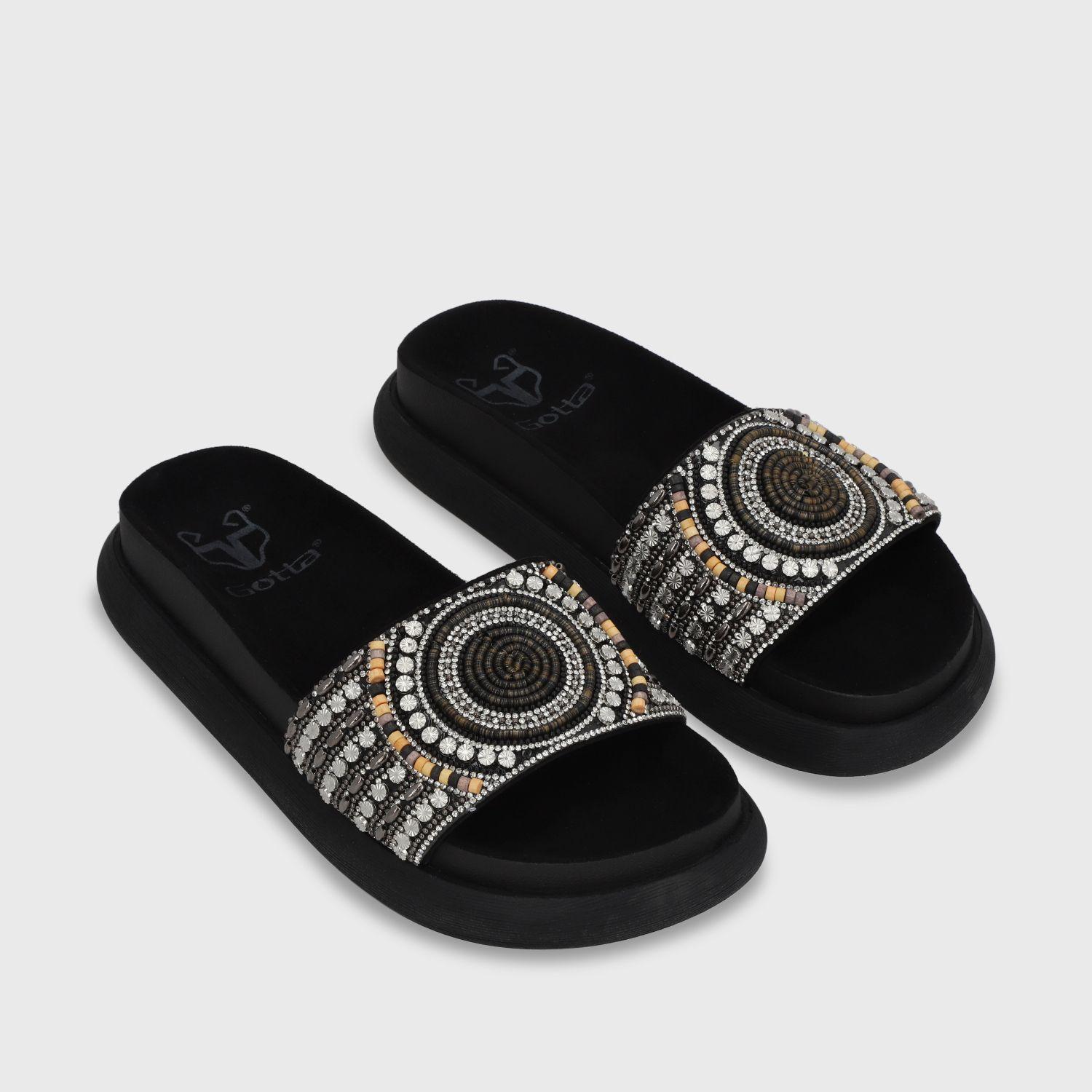 Sandalia Plano Negro Mujer 53704 Gotta-2