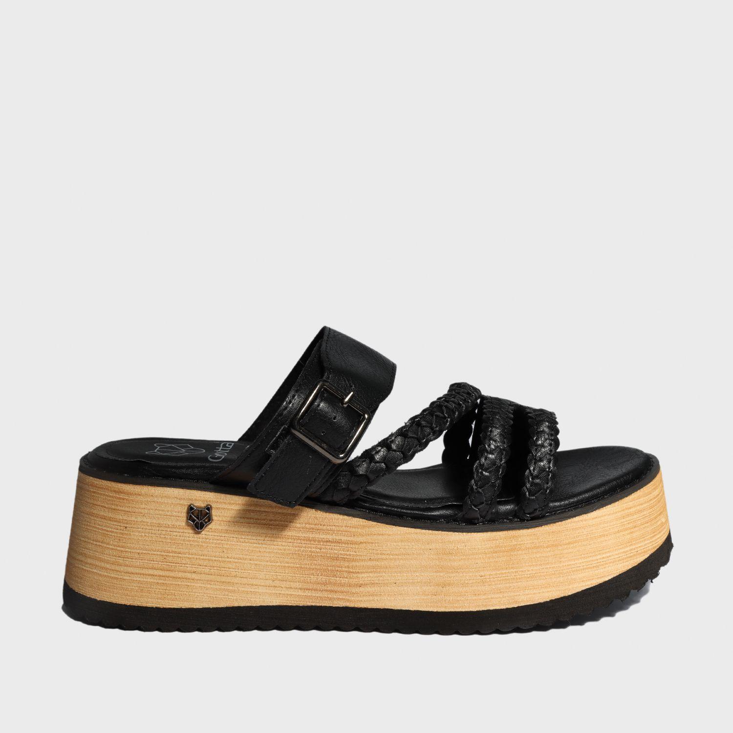 Sandalia Plataforma Negra Mujer 15281 Gotta-0
