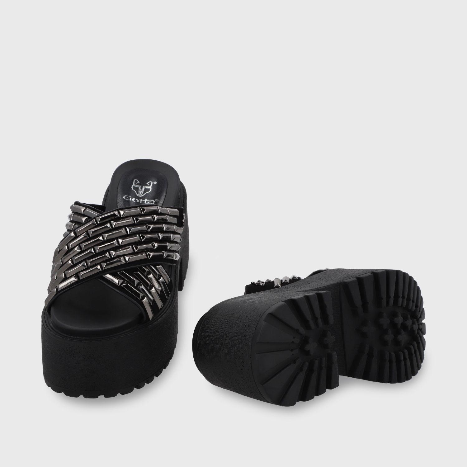 Sandalia Plataforma Negro Mujer 1567C Gotta-6