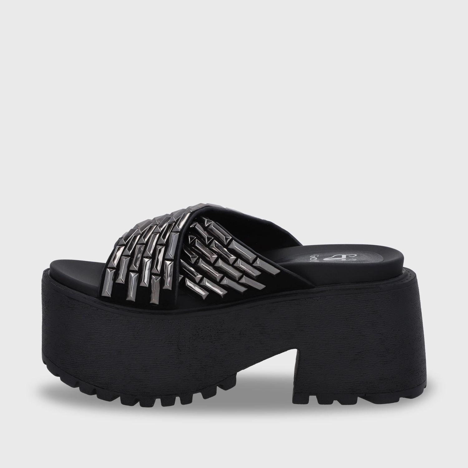 Sandalia Plataforma Negro Mujer 1567C Gotta-3