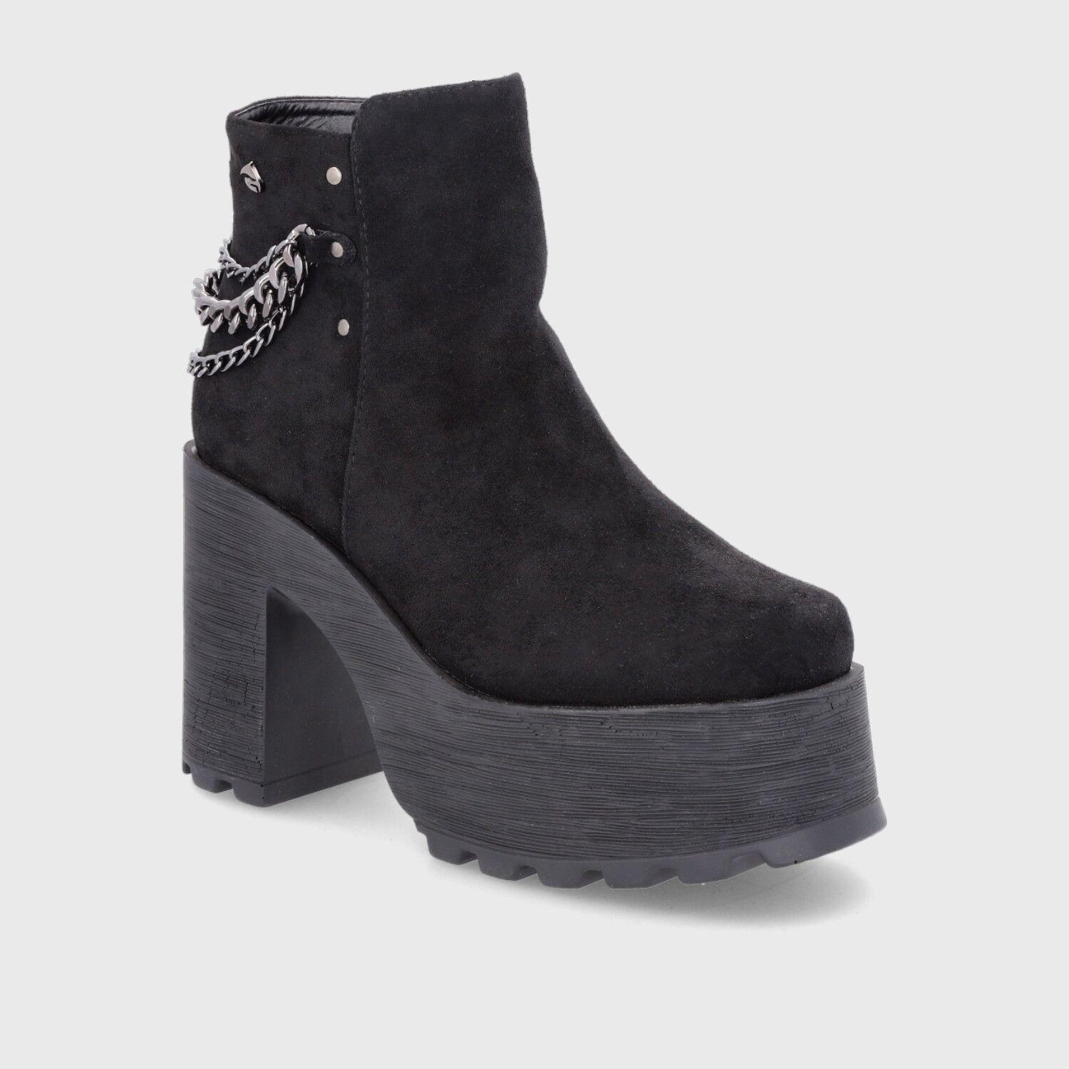 Botín Plataforma Negro Mujer 25643 Gotta-1