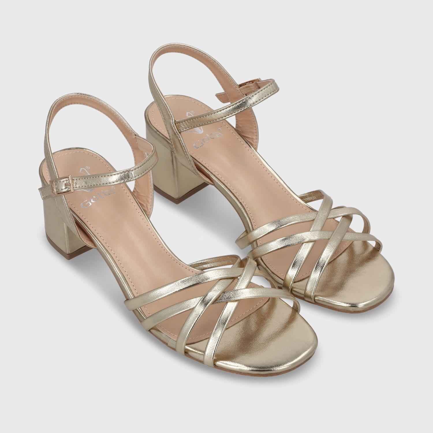 Sandalia Taco Dorada Mujer 55901 Gotta-2