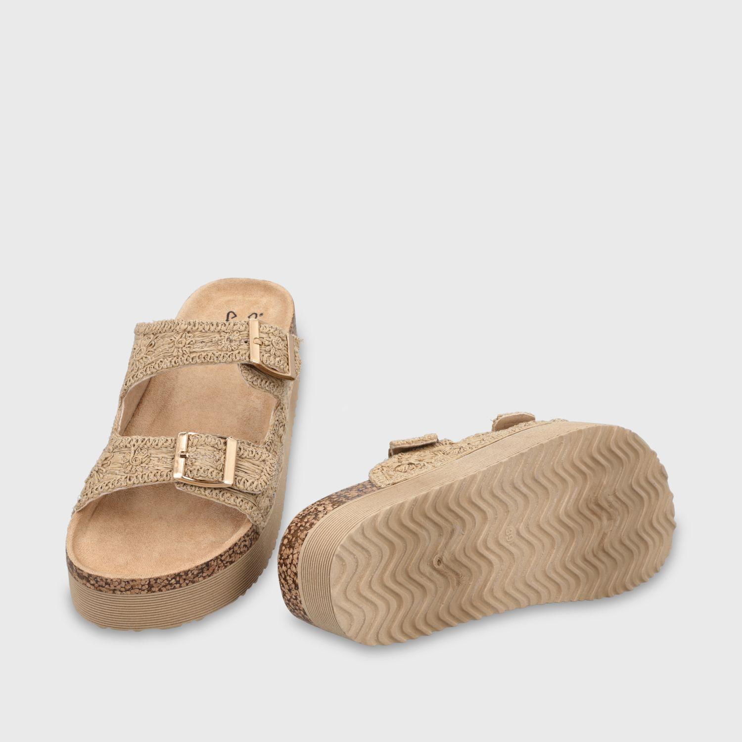 Sandalia Plataforma Beige Mujer 65951 Gotta-6