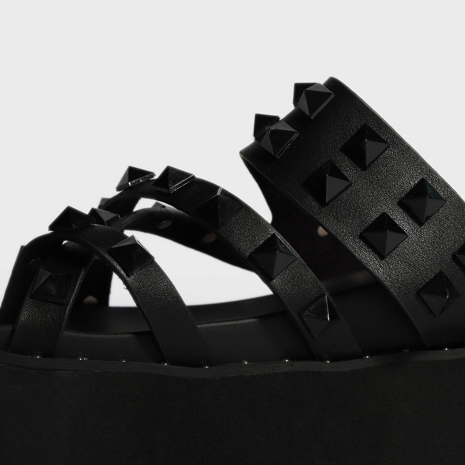 Sandalia Plataforma Negra Mujer 15668 Gotta-5