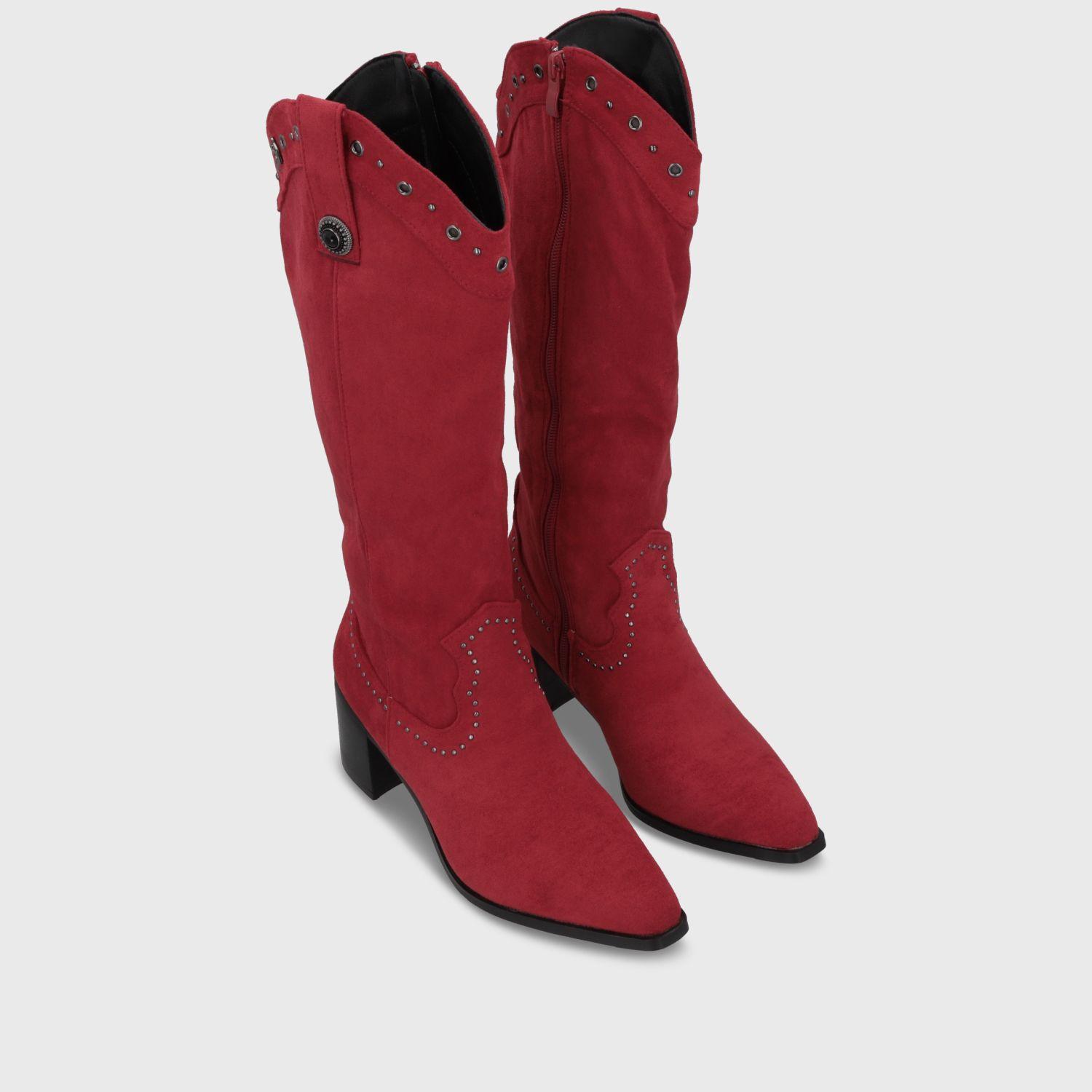 Bota Taco Roja Mujer 55301 Gotta-2
