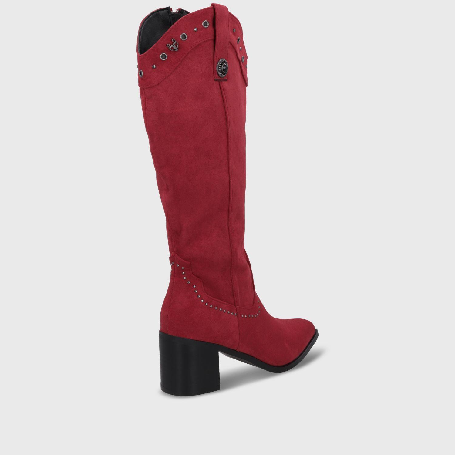 Bota Taco Roja Mujer 55301 Gotta-4
