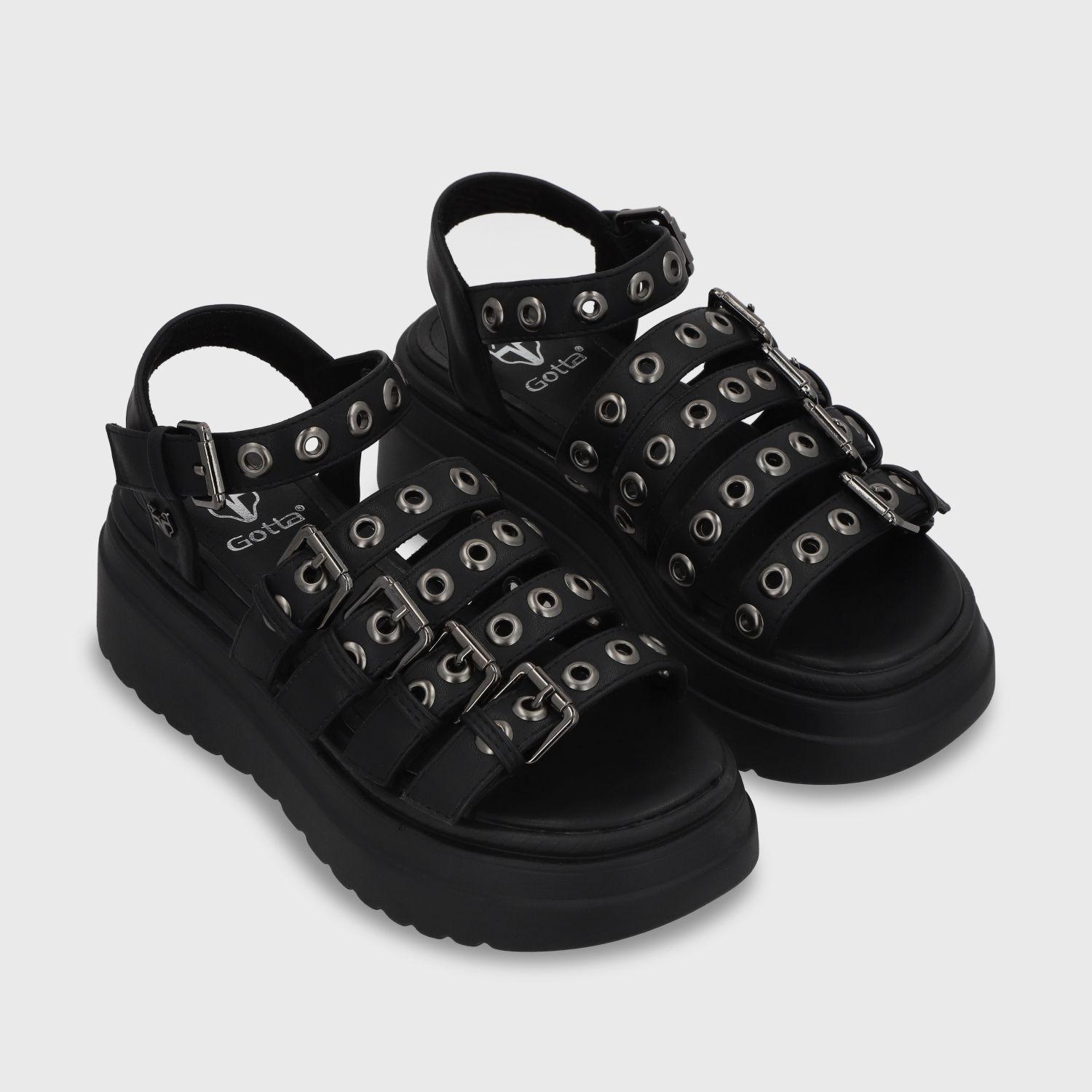 Sandalia Plataforma Negro Mujer 55920 Gotta-2