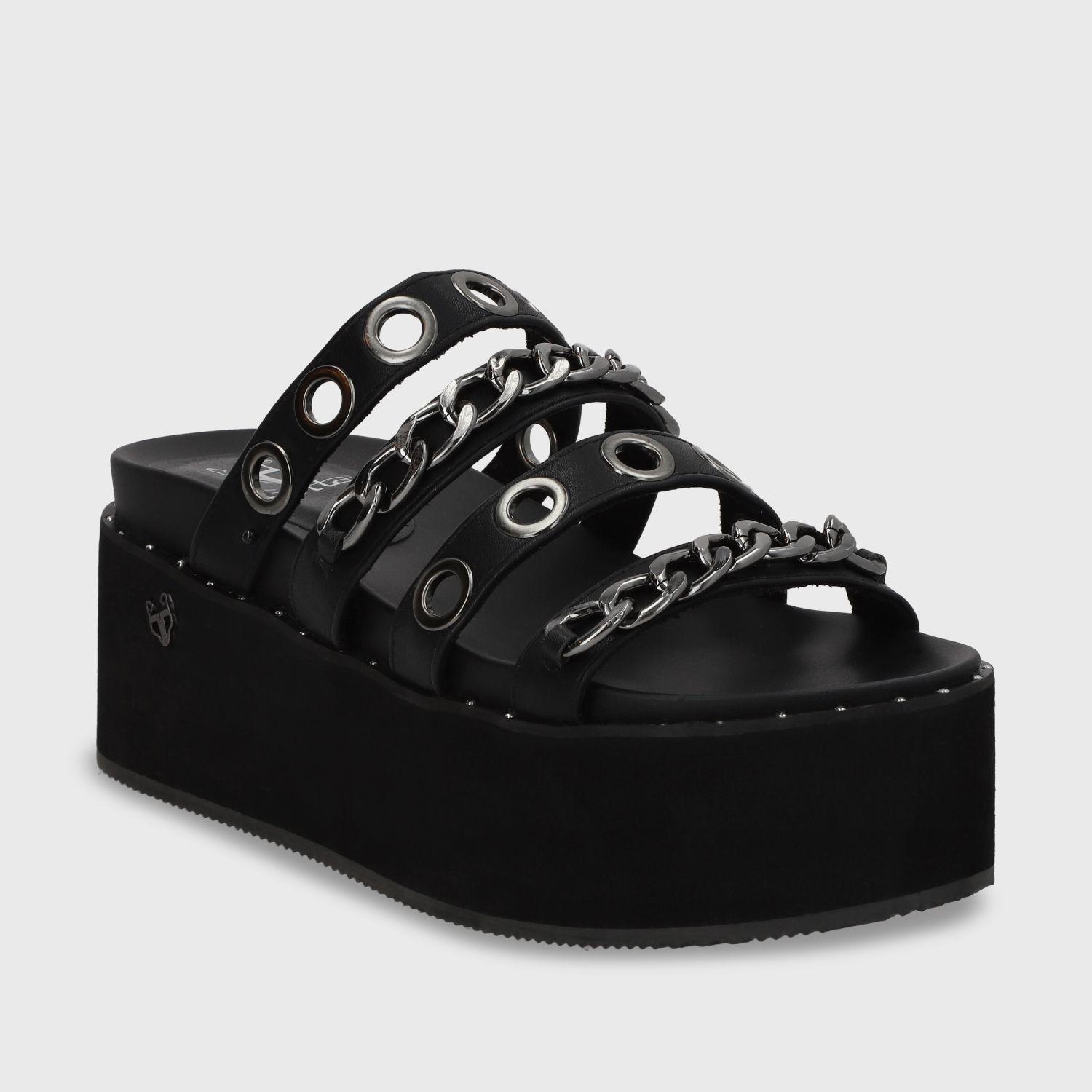 Sandalia Plataforma Negro Mujer 1566C Gotta-1