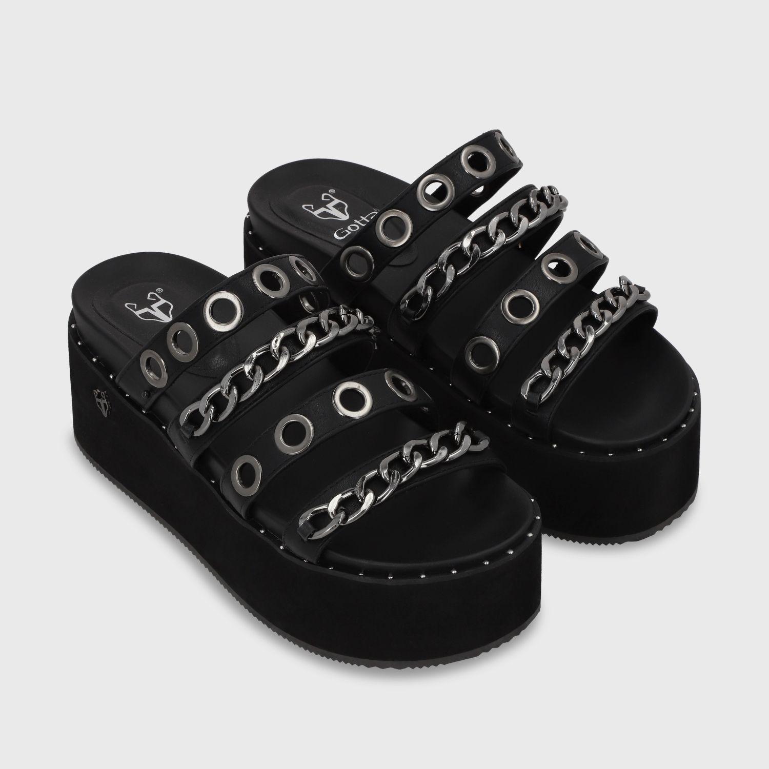 Sandalia Plataforma Negro Mujer 1566C Gotta-4