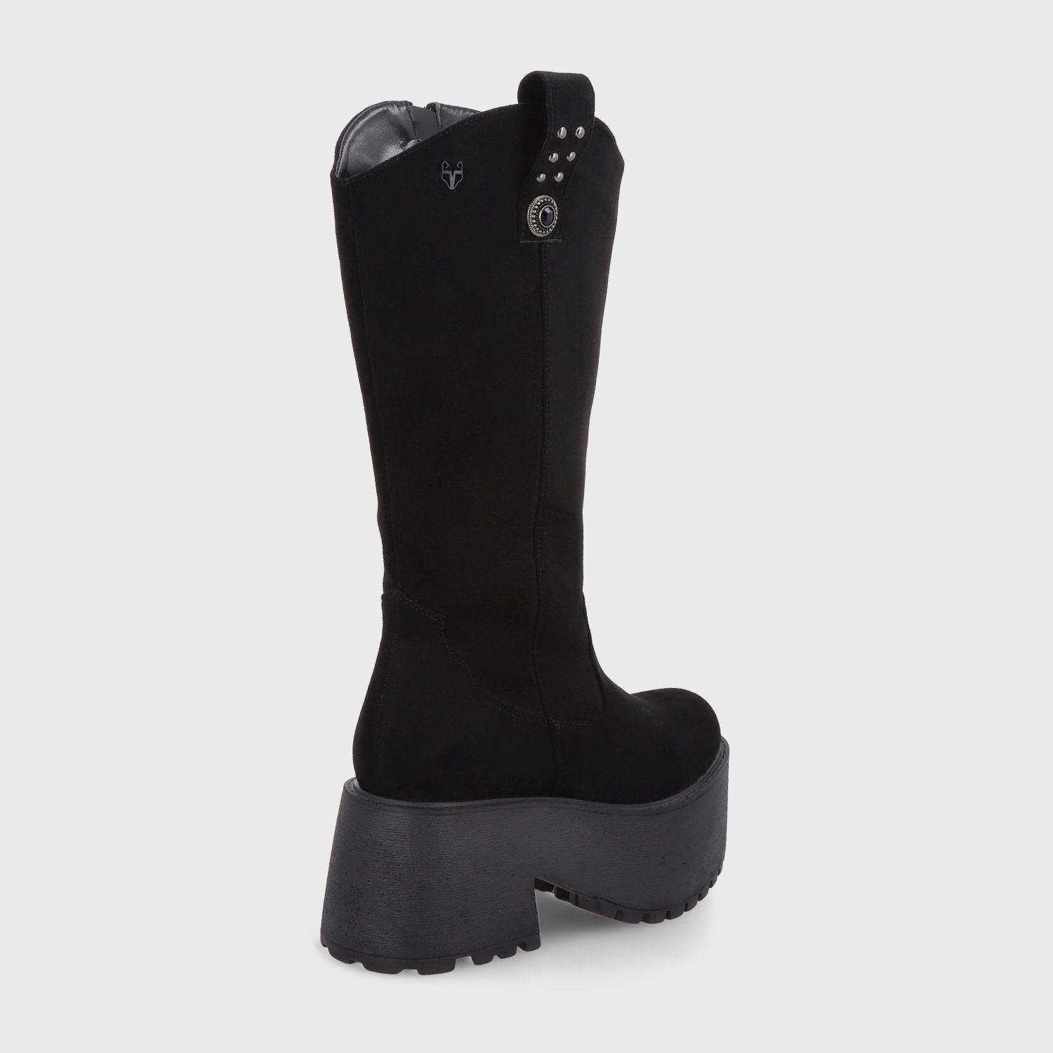 Bota Plataforma Negra Mujer 15170 Gotta-4