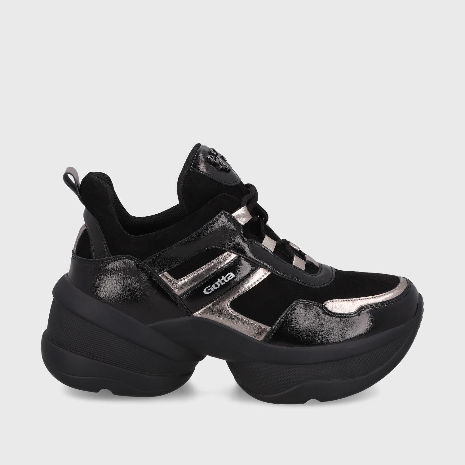 Zapatilla Plataforma Negra Mujer 13162 Gotta-0