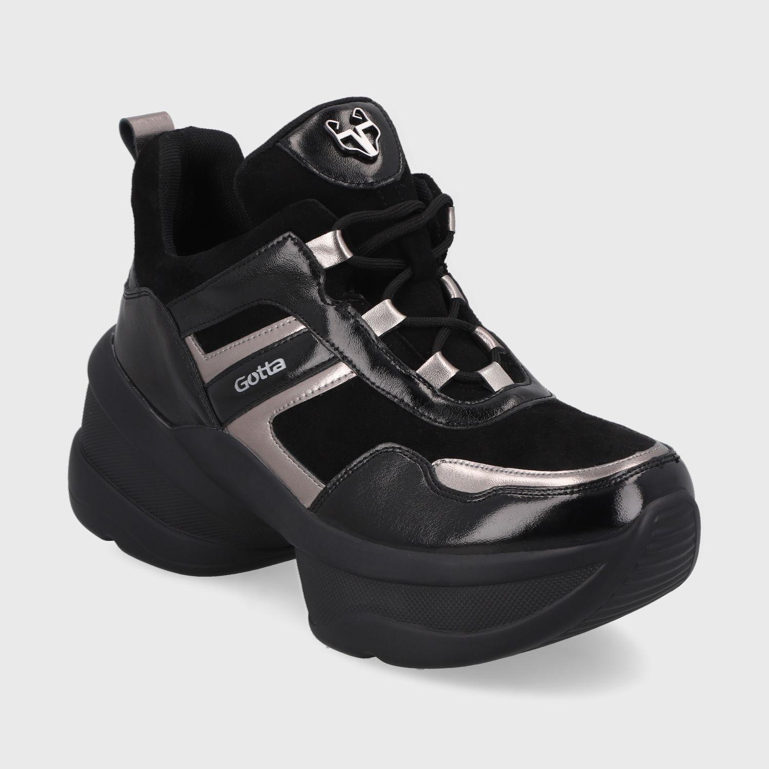 Zapatilla Plataforma Negra Mujer 13162 Gotta-1