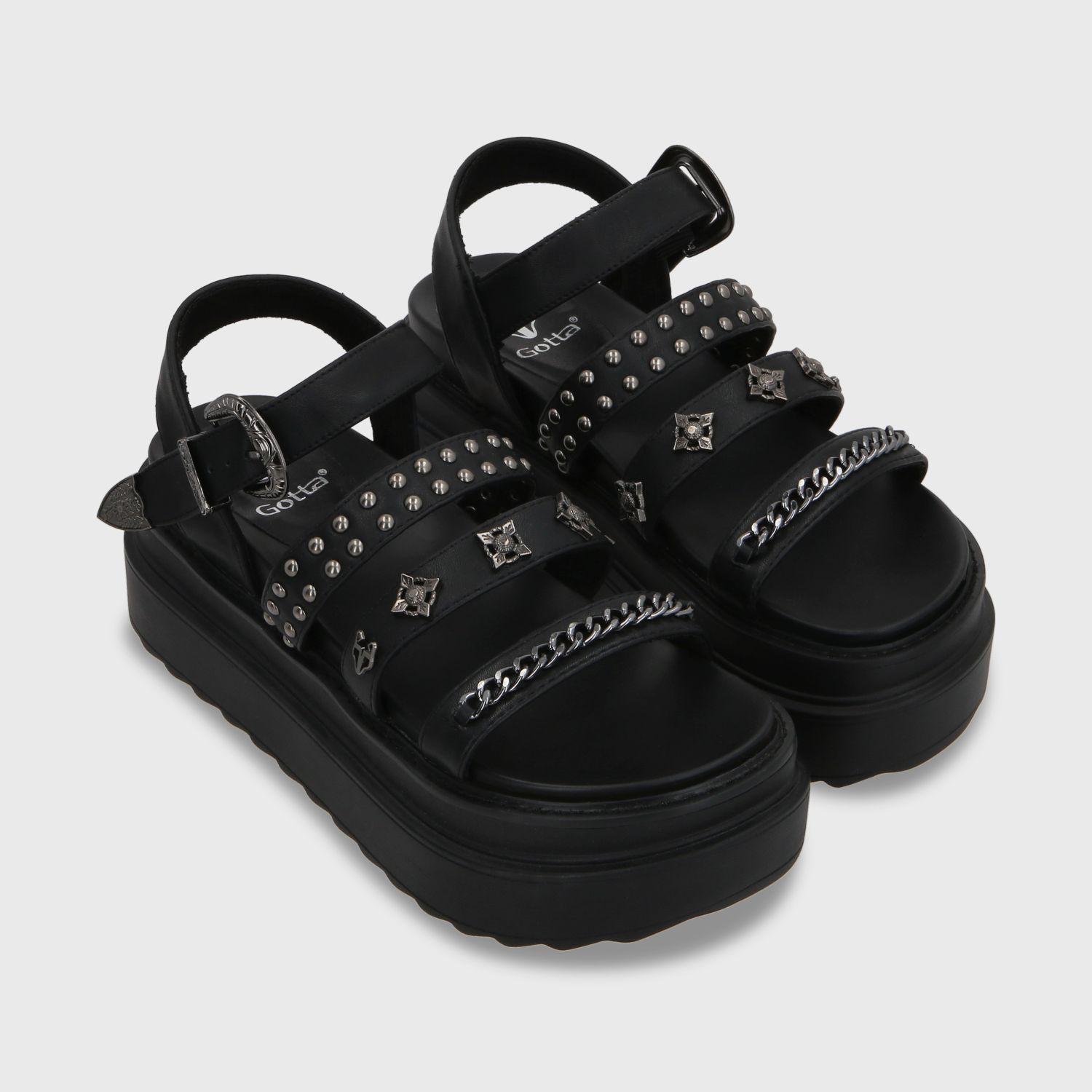 Sandalia Plataforma Negro Mujer 25235 Gotta-2
