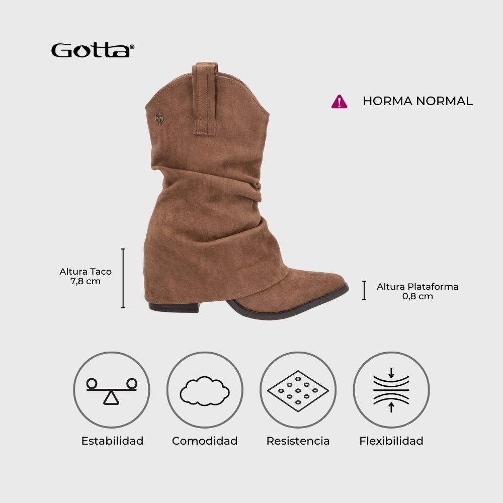 Bota Taco Camel Mujer 53781 Gotta-8