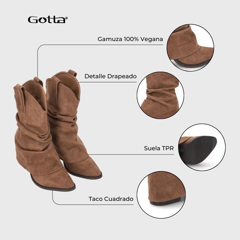 Bota Taco Camel Mujer 53781 Gotta-9