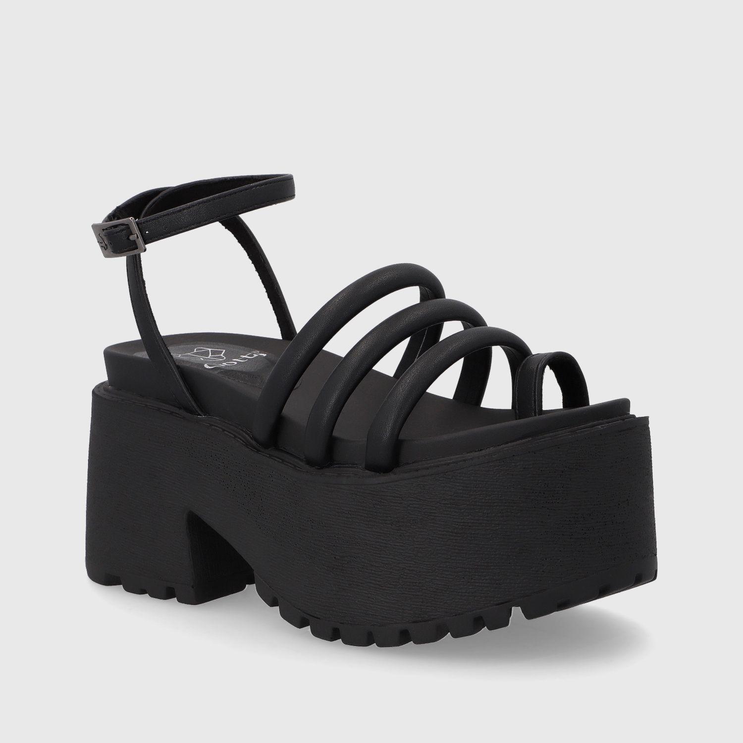Sandalia Plataforma Negra Mujer 15670 Gotta-1