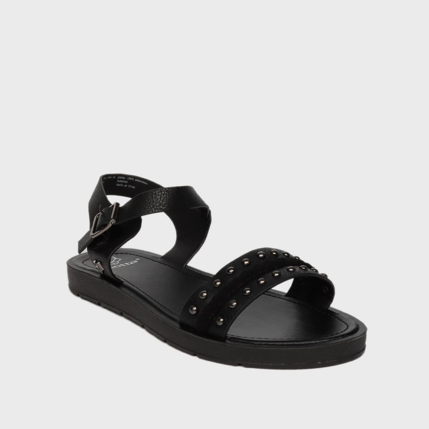 Sandalia Plana Negra Mujer 13253 Gotta-1