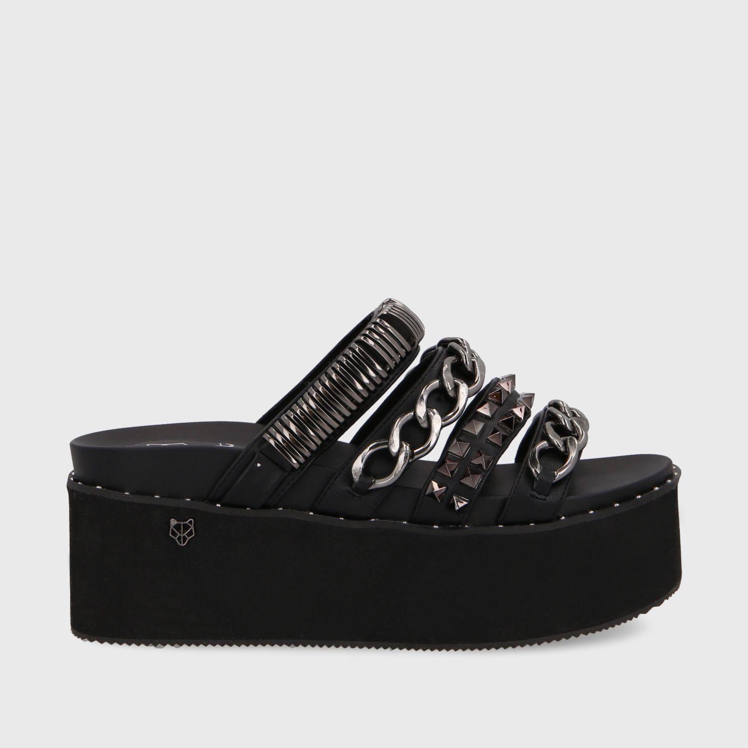 Sandalia Plataforma Negra Mujer 15660 Gotta-0