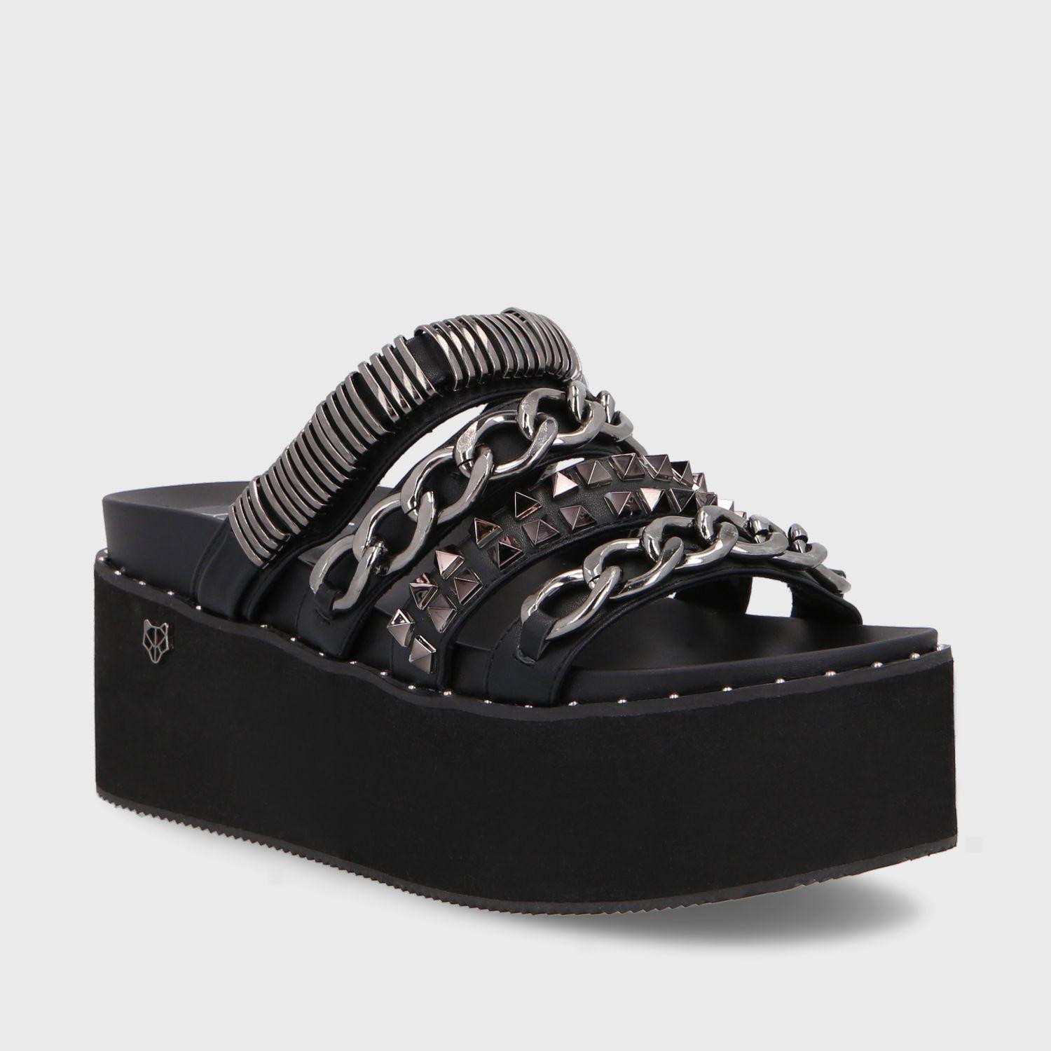 Sandalia Plataforma Negra Mujer 15660 Gotta-1