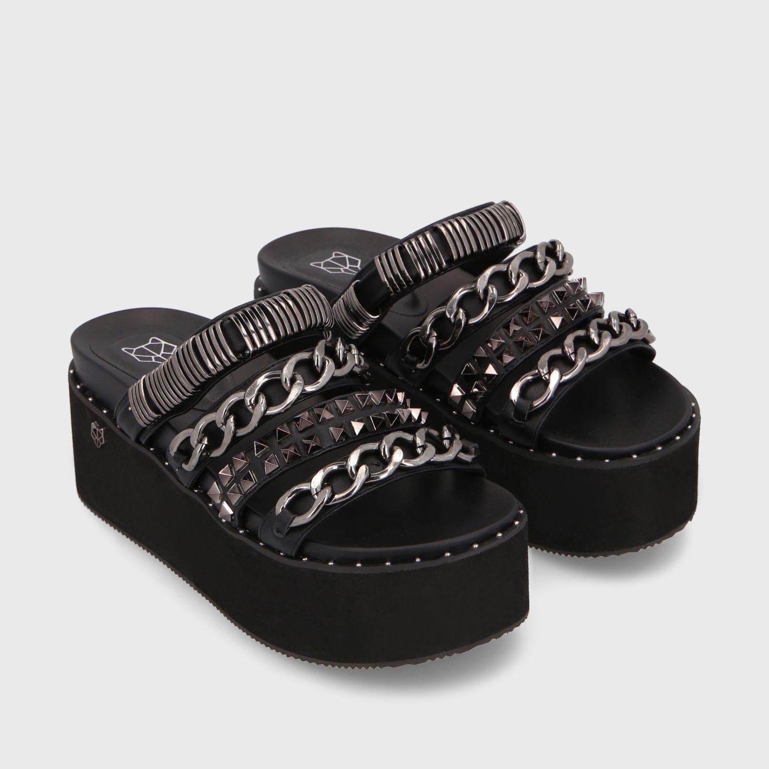 Sandalia Plataforma Negra Mujer 15660 Gotta-2