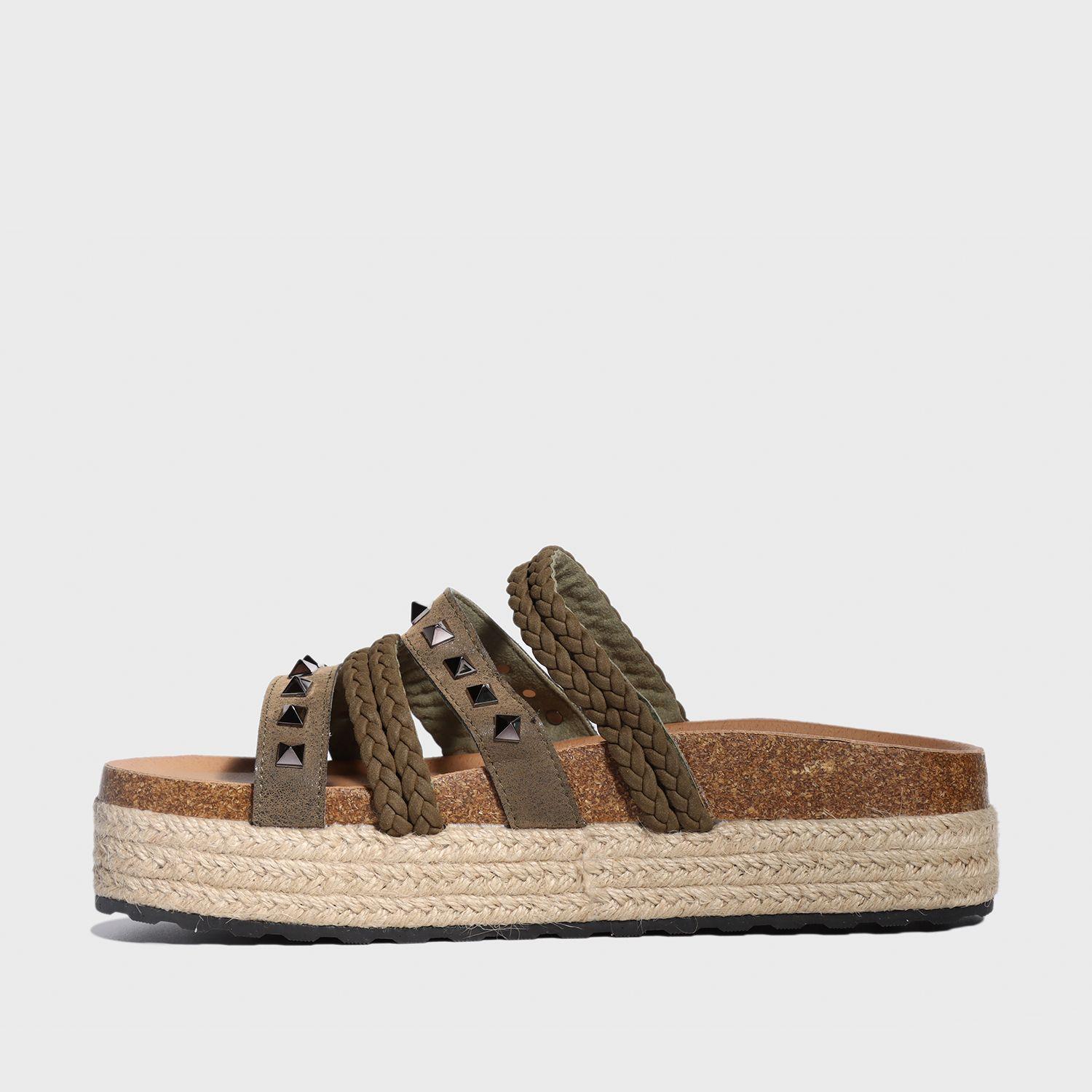 Sandalia Plataforma Verde Mujer 23200 Gotta-3