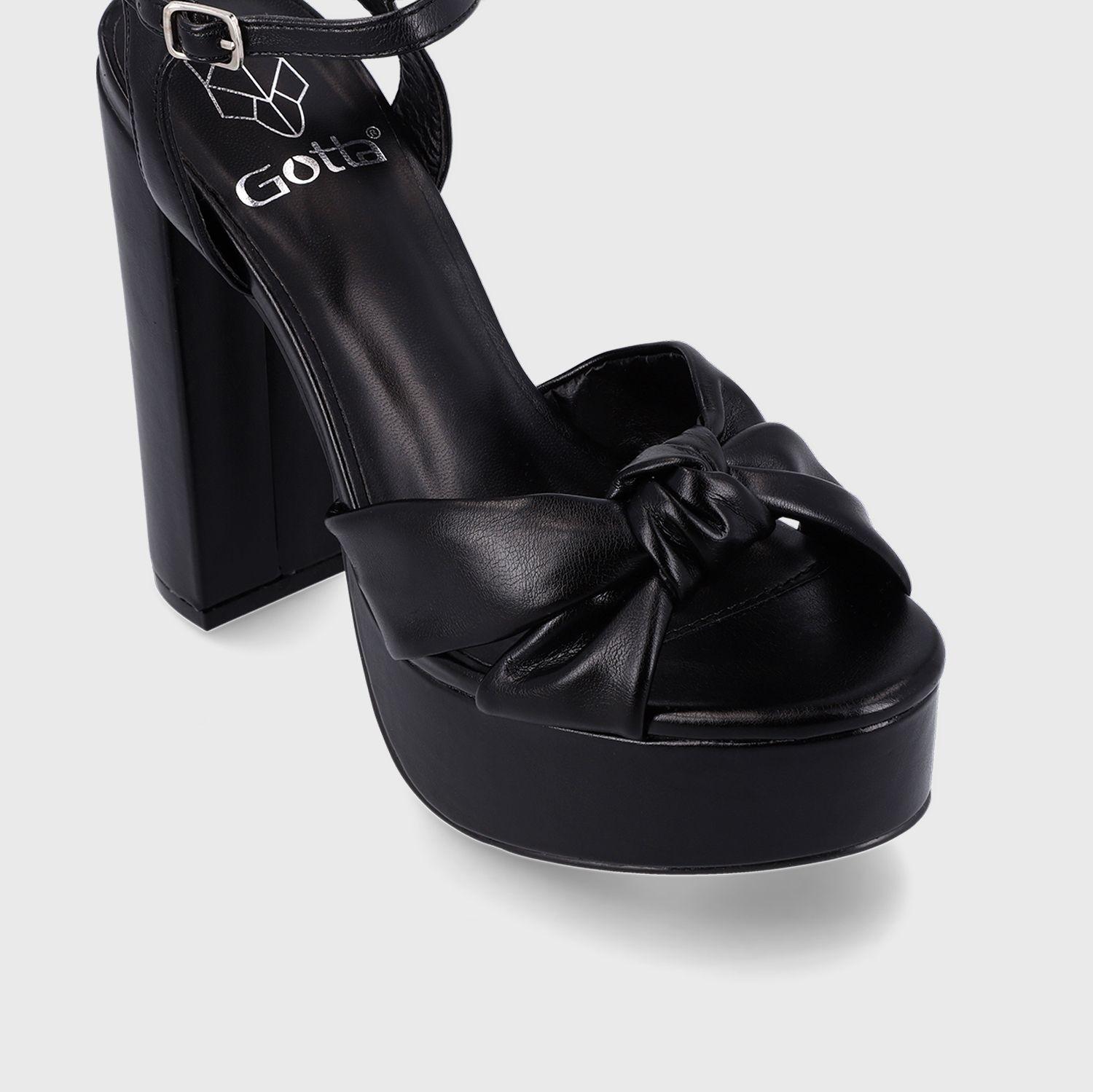 Sandalia Plataforma Negra Mujer 36202 Gotta-5