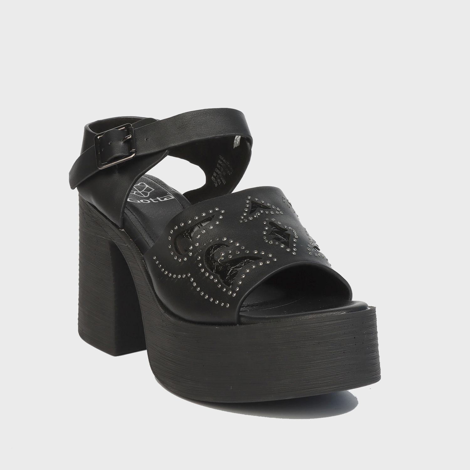 Sandalia Plataforma Negra Mujer 25412 Gotta-1