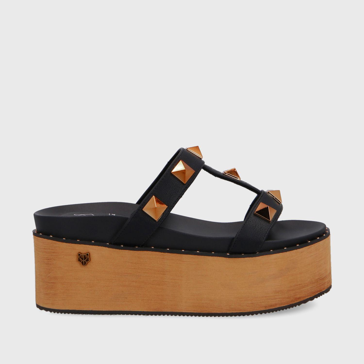 Sandalia Plataforma Negra Mujer 1566A Gotta-0