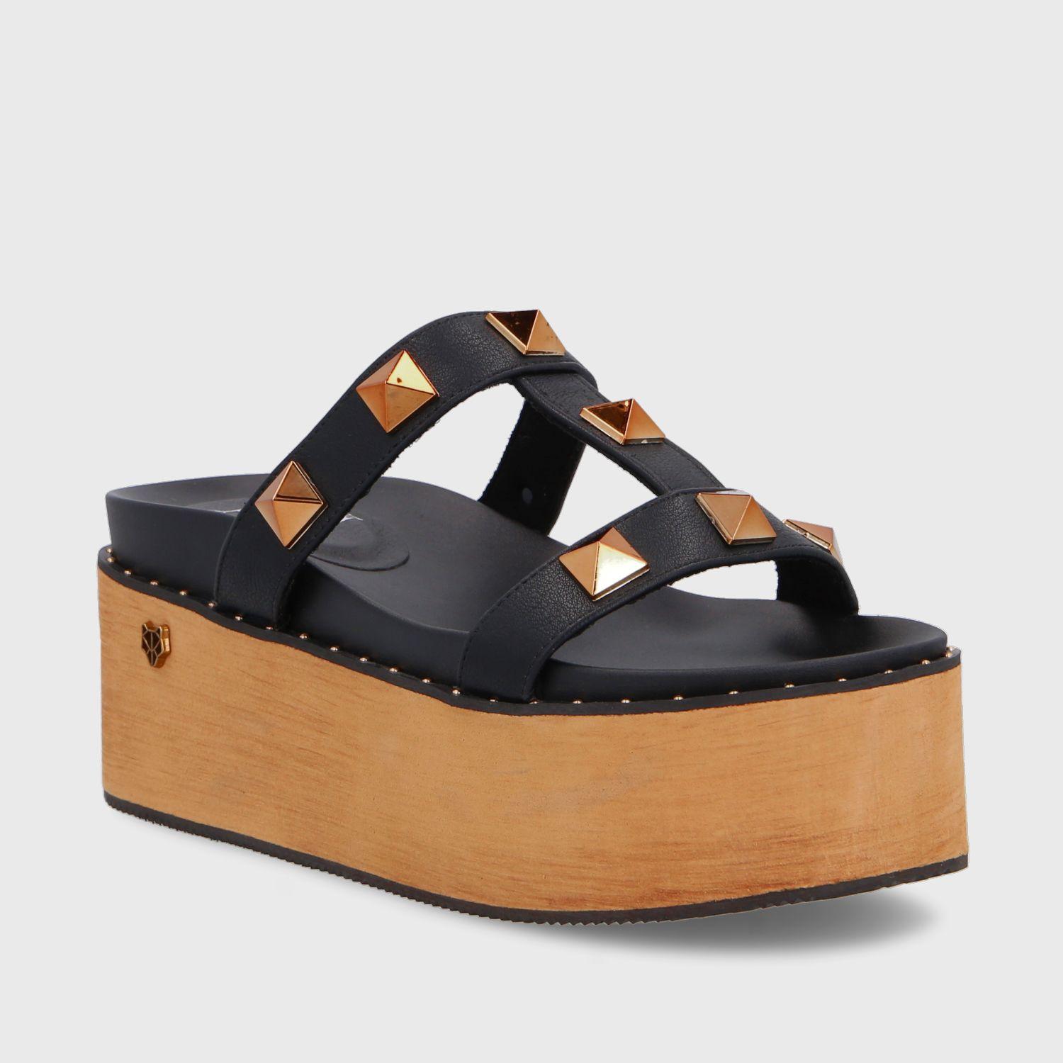 Sandalia Plataforma Negra Mujer 1566A Gotta-1