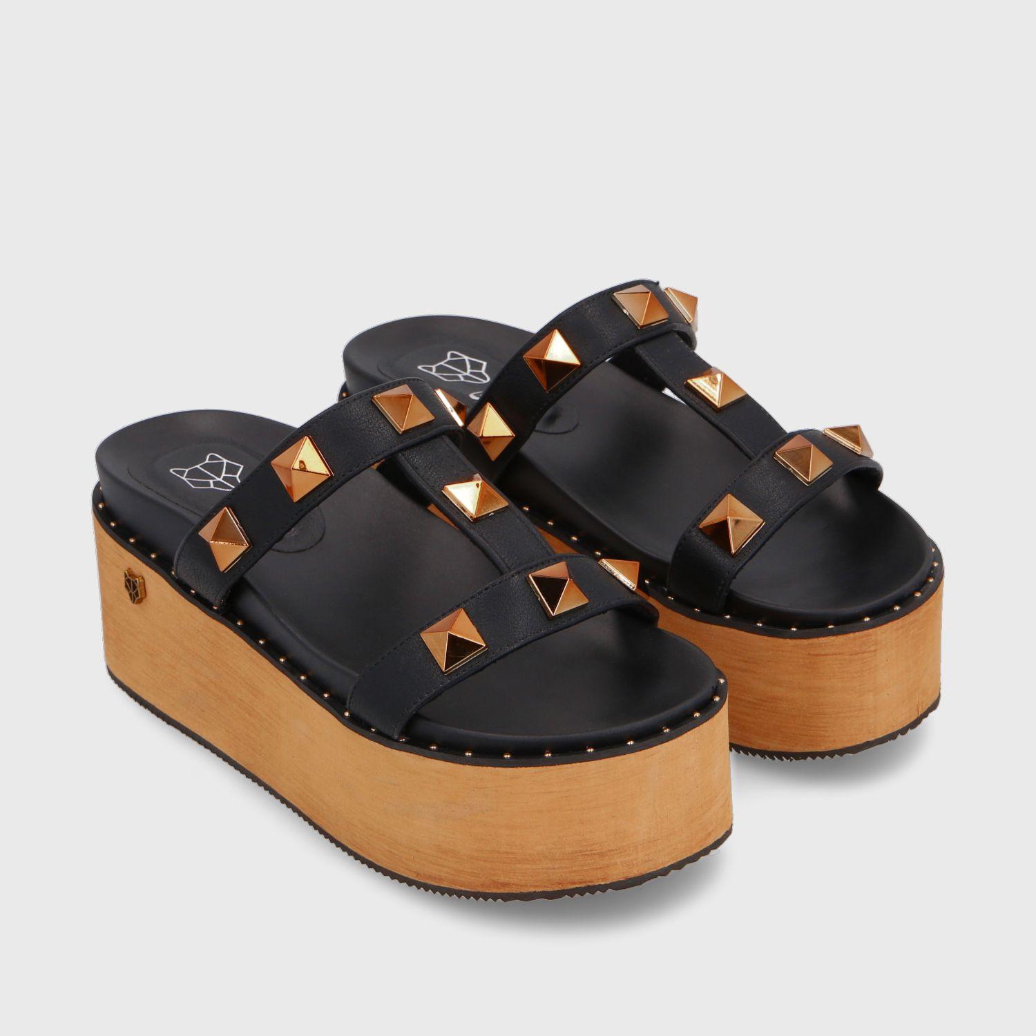 Sandalia Plataforma Negra Mujer 1566A Gotta-2